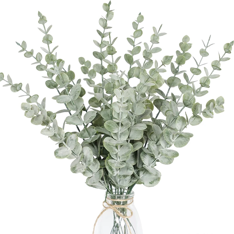 Florist Supply Bulk - 10pcs 38cm 유칼립투스 줄기 인공 유칼립투스