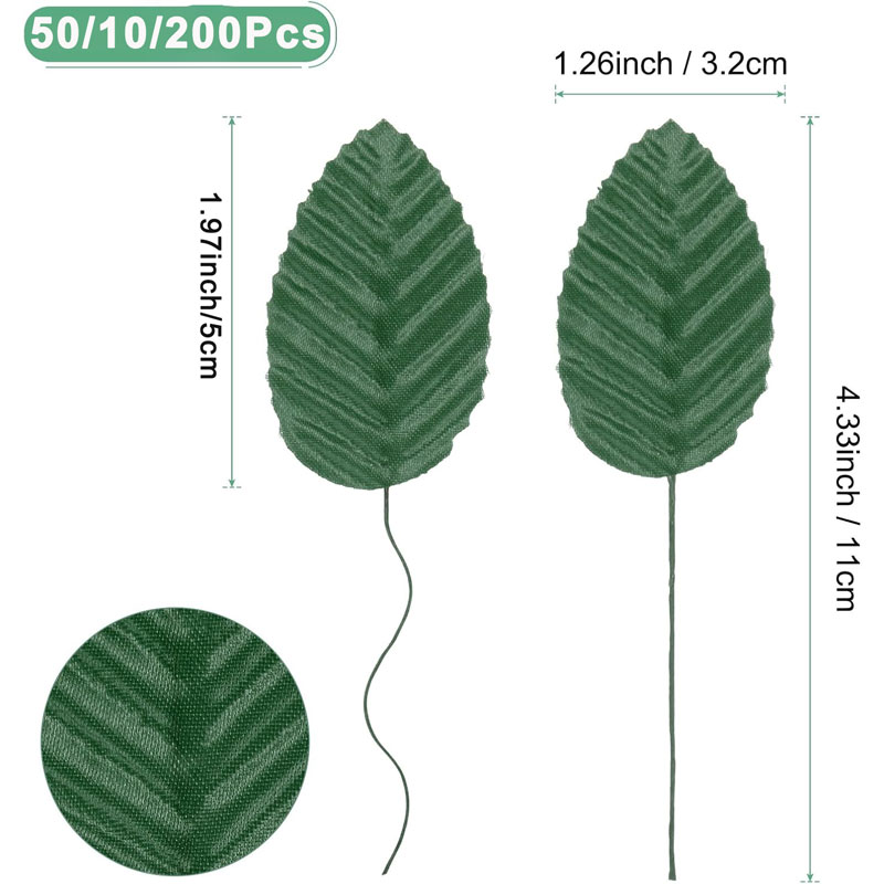 50/100/200Pcs 인공 실크 장미 잎 DIY 공 - Florist Supply Bulk 리뷰 및 가격
