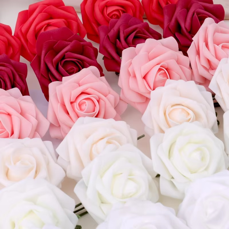50/5PCS 인공 거품 장미 꽃 머리 꽃 줄기 포함  - Florist Supply Bulk 리뷰 및 가격