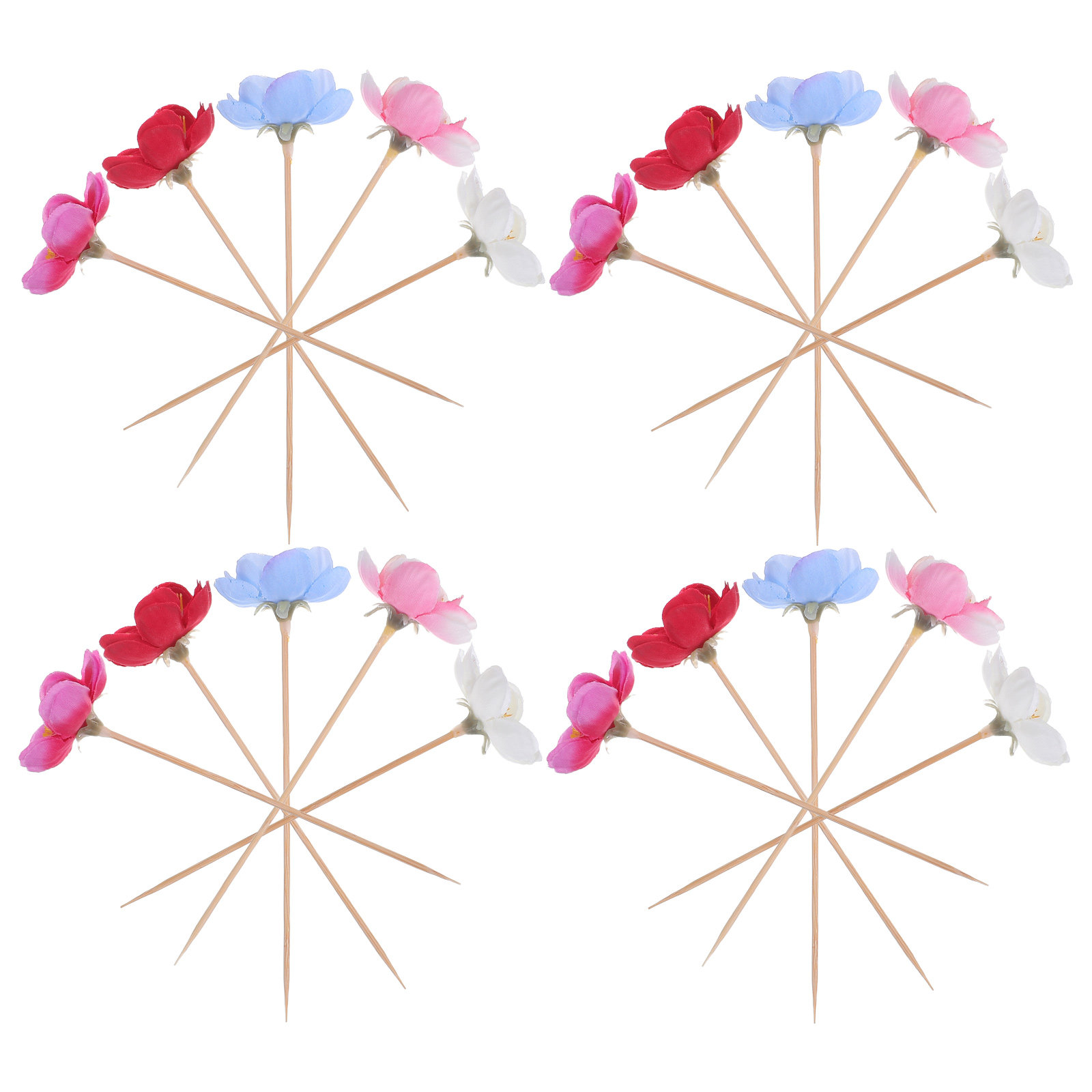 100개입 튼튼한 꽃 모양 과일 꼬치, 사실적인 자두  - Floral Picks Wood 리뷰 및 가격