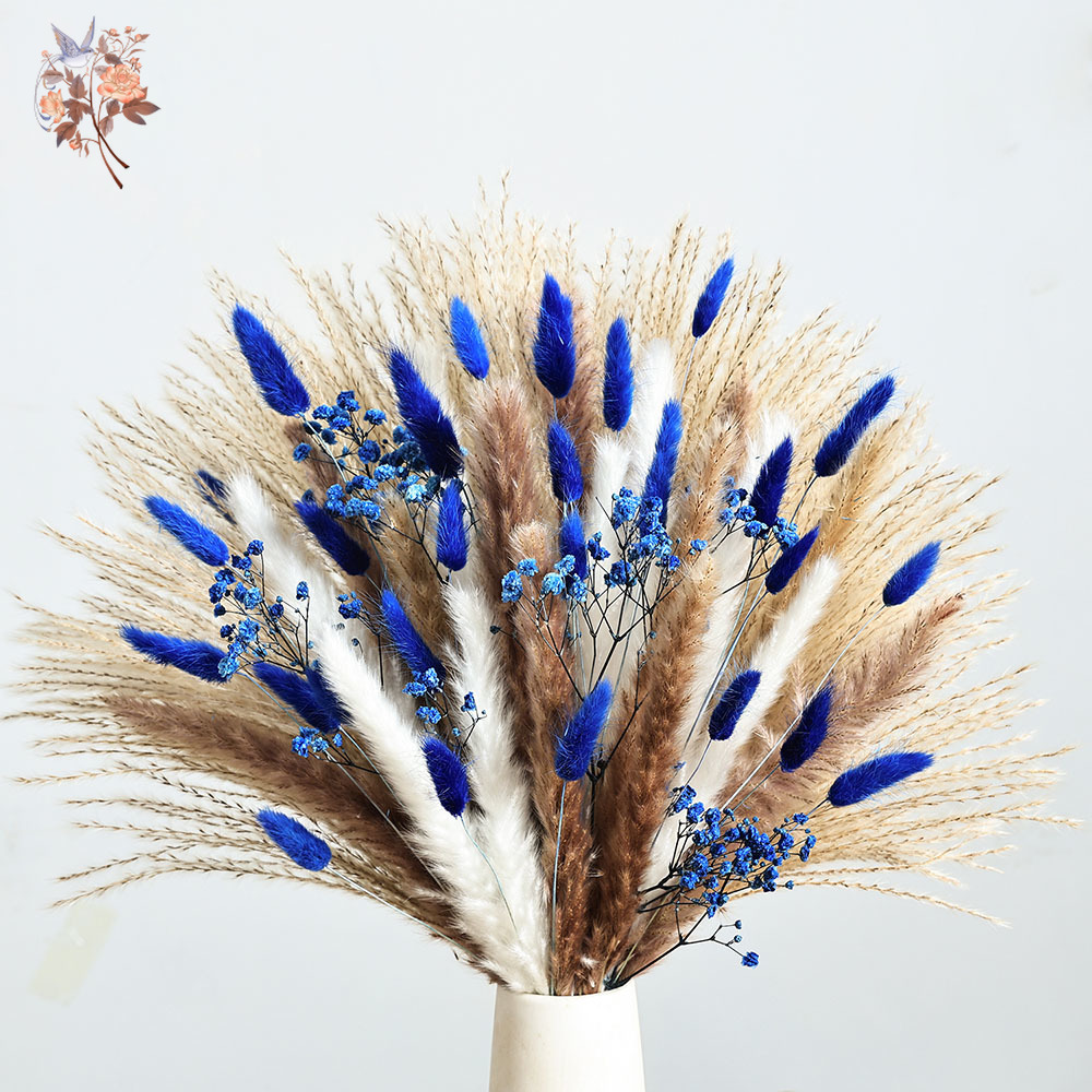 70 줄기 블루 푹신한 토끼 꼬리 팜파스 잔디 묶음 말 - Florist Supply Bulk 리뷰 및 가격