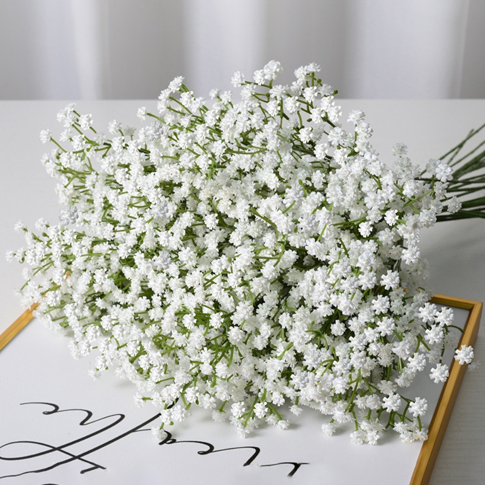 흰색 60cm 베이비스 브레스 인공 꽃 플라스틱 안개꽃 - Baby Breath Dried 리뷰 및 가격