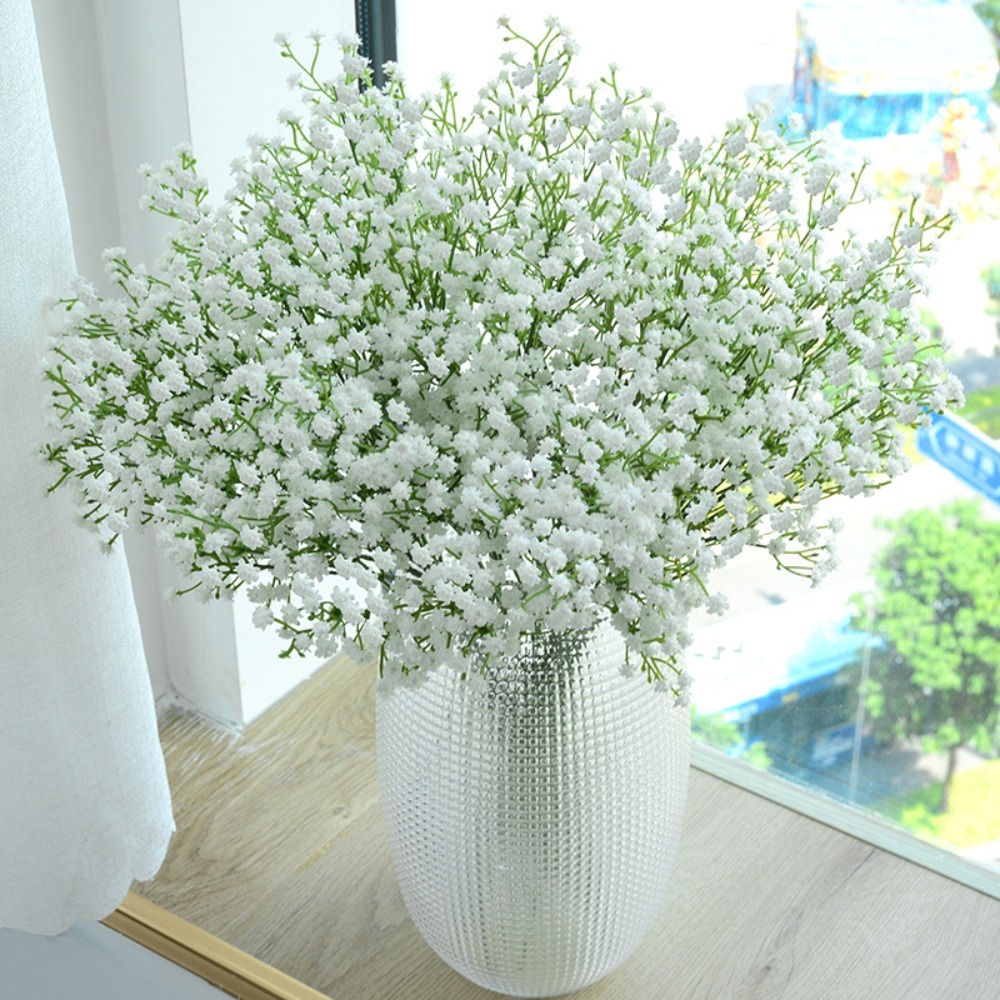 흰색 60cm 베이비스 브레스 인공 꽃 플라스틱 안개꽃 - Baby Breath Dried 리뷰 및 가격