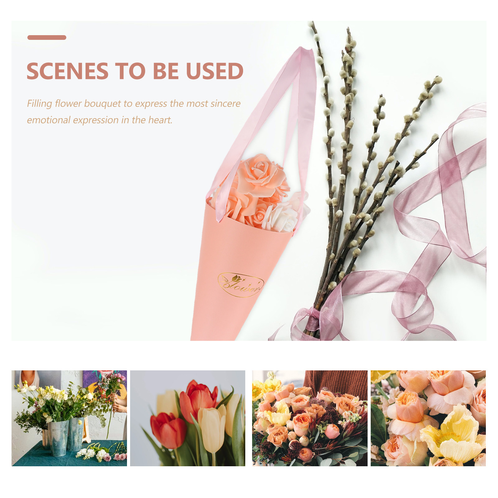 6Pcs 꽃 꽃다발 가방 꽃집 상점을위한 세련된 휴대용 - Florist Supply Shop 리뷰 및 가격