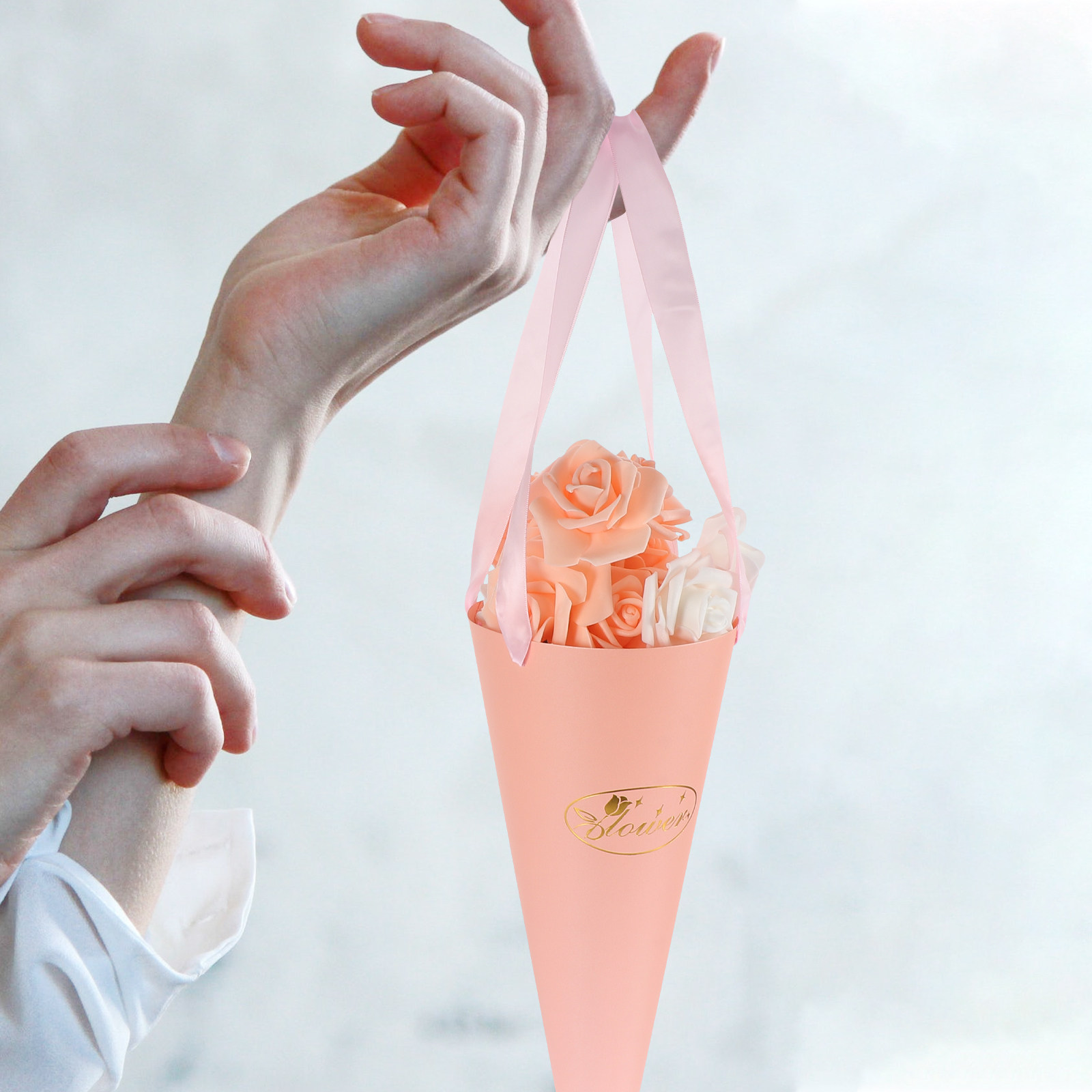 6Pcs 꽃 꽃다발 가방 꽃집 상점을위한 세련된 휴대용 - Florist Supply Shop 리뷰 및 가격